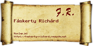 Fáskerty Richárd névjegykártya